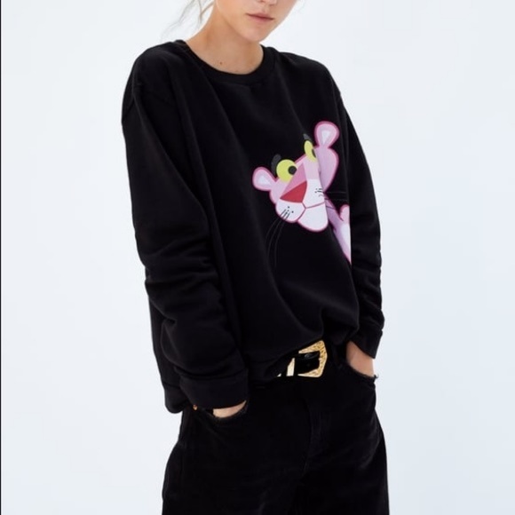 New Zara PINK PANTHER Sweatshirt iuu.org.tr